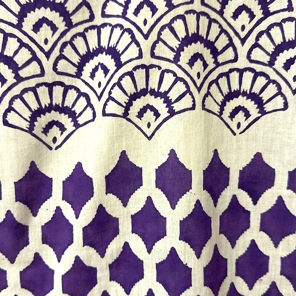 Roberta Roller Rabbit Womens Cotton Moroccan Print Tunic Swim Coverup Sz Medium